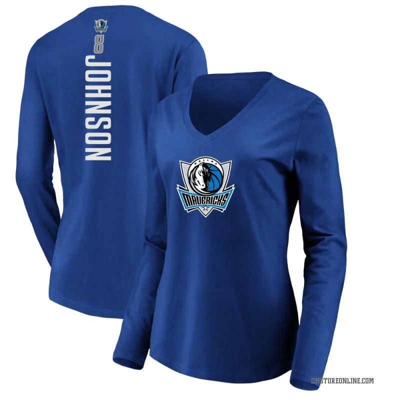AJ Johnson Women's Royal Dallas Mavericks Backer Long Sleeve T-Shirt