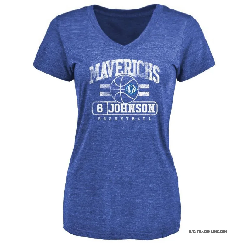 AJ Johnson Women's Royal Dallas Mavericks Baseline T-Shirt