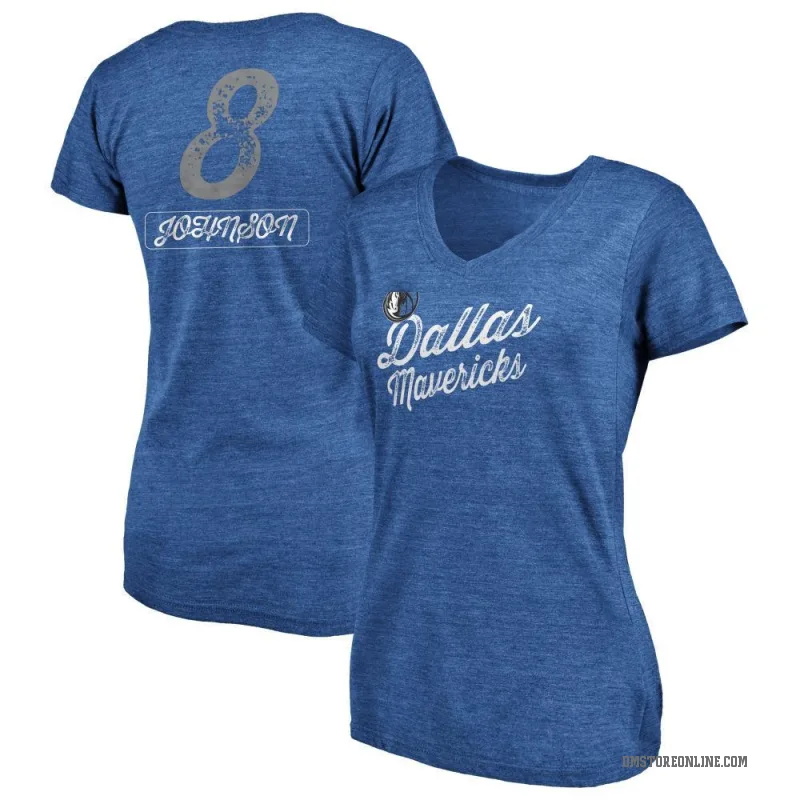 AJ Johnson Women's Royal Dallas Mavericks Sideline V-Neck T-Shirt