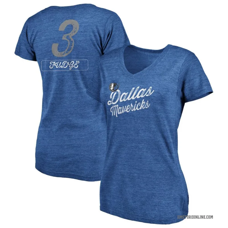 Alex Fudge Women's Royal Dallas Mavericks Sideline V-Neck T-Shirt