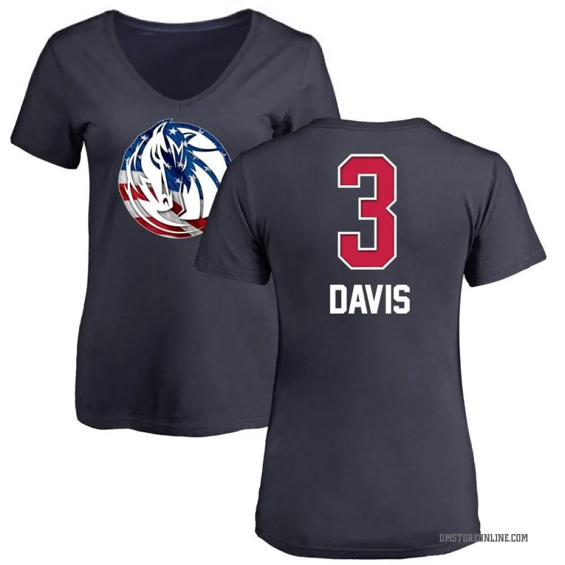 Anthony Davis Women's Navy Dallas Mavericks Name and Number Banner Wave V-Neck T-Shirt