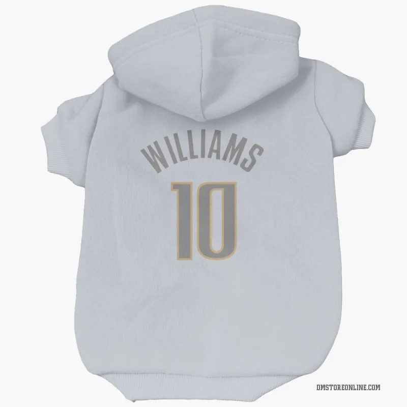 Brandon Williams  White Dallas Mavericks  Gray Cat & Dog Pet Hoodie