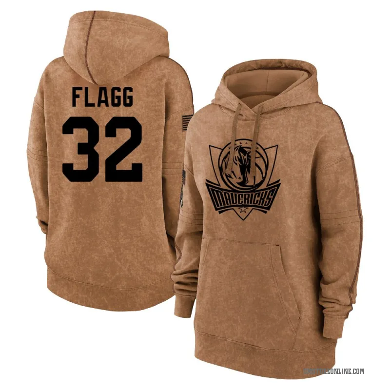 Cooper Flagg Women's Brown Dallas Mavericks 2023 Salute to Service Pullover Hoodie