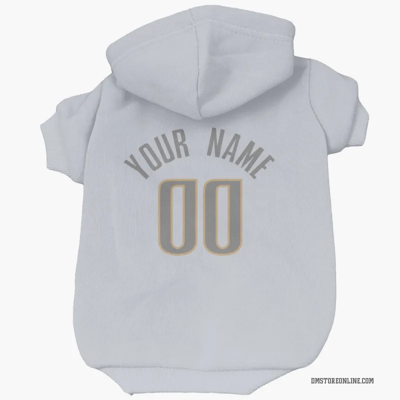 Custom  White Dallas Mavericks   Gray Cat & Dog Pet Hoodie