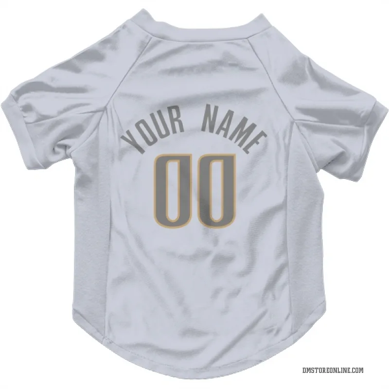 Custom  White Dallas Mavericks   Gray Cat & Dog Pet Jersey