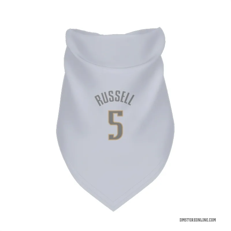 D'Angelo Russell  White Dallas Mavericks  Gray Cat & Dog Pet Bandana