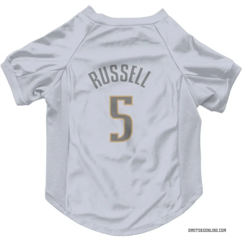 D'Angelo Russell  White Dallas Mavericks  Gray Cat & Dog Pet Jersey