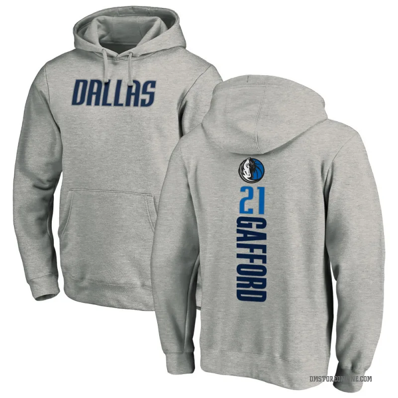 Daniel Gafford Men's Dallas Mavericks Branded Ash Backer Pullover Hoodie