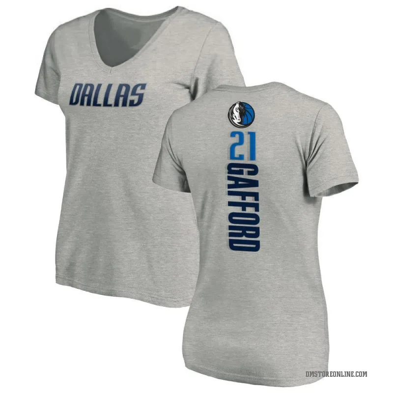 Daniel Gafford Women's Dallas Mavericks Ash Backer T-Shirt