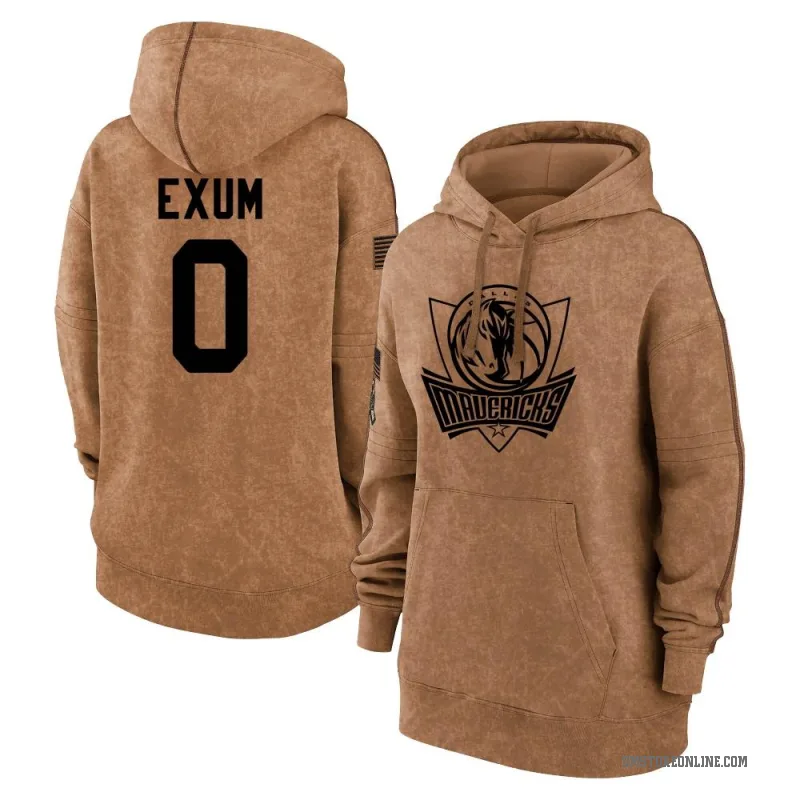 Dante Exum Women's Brown Dallas Mavericks 2023 Salute to Service Pullover Hoodie