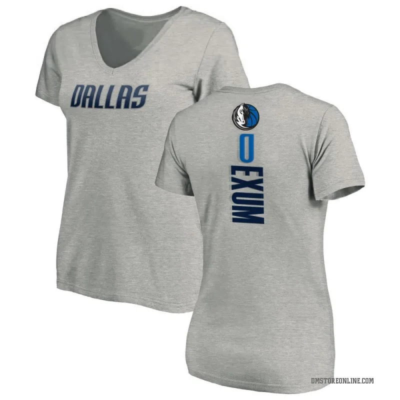 Dante Exum Women's Dallas Mavericks Ash Backer T-Shirt