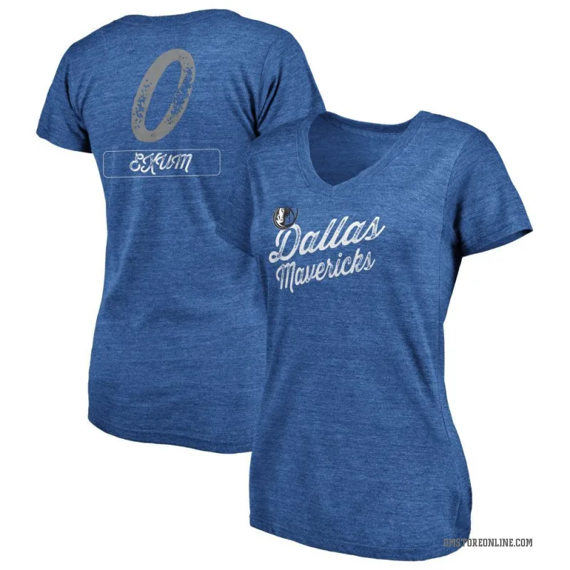 Dante Exum Women's Royal Dallas Mavericks Sideline V-Neck T-Shirt