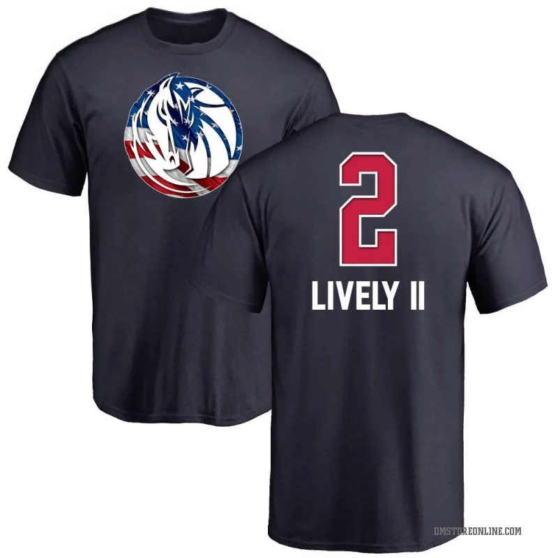 Dereck Lively II Men's Navy Dallas Mavericks Name and Number Banner Wave T-Shirt