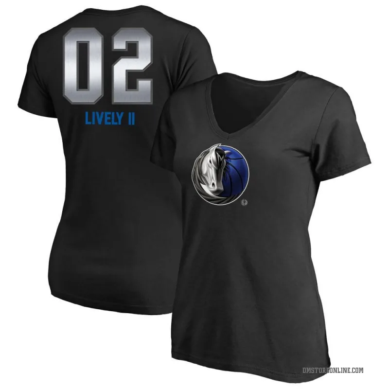 Dereck Lively II Women's Black Dallas Mavericks Midnight Mascot T-Shirt