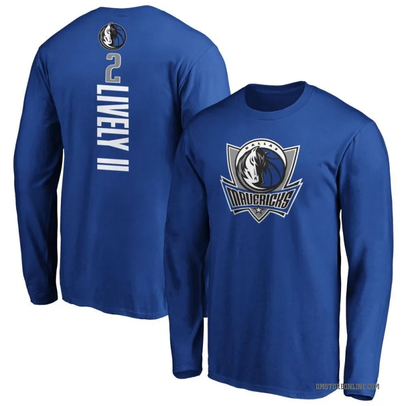 Dereck Lively II Youth Royal Dallas Mavericks Backer Long Sleeve T-Shirt