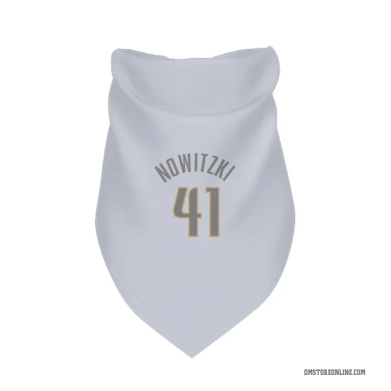 Dirk Nowitzki  White Dallas Mavericks  Gray Cat & Dog Pet Bandana
