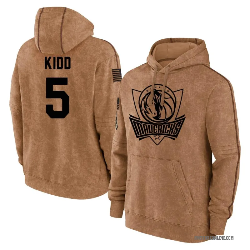 Jason Kidd Men's Brown Dallas Mavericks 2023 Salute to Service Club Pullover Hoodie