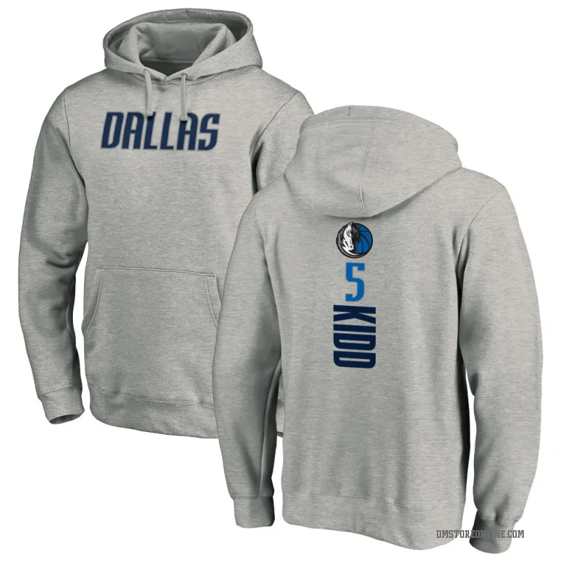 Jason Kidd Men's Dallas Mavericks Branded Ash Backer Pullover Hoodie