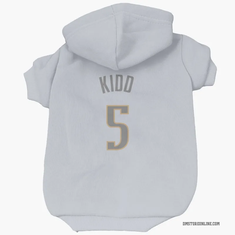 Jason Kidd  White Dallas Mavericks  Gray Cat & Dog Pet Hoodie