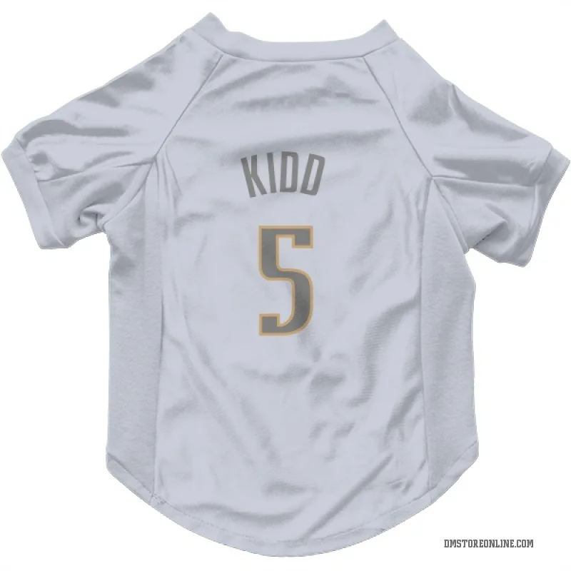 Jason Kidd  White Dallas Mavericks  Gray Cat & Dog Pet Jersey