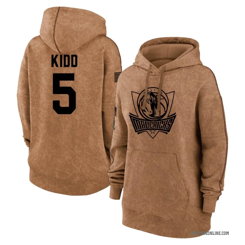 Jason Kidd Women's Brown Dallas Mavericks 2023 Salute to Service Pullover Hoodie