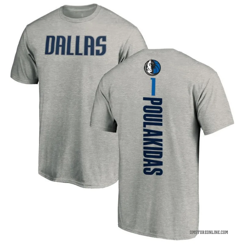 John Poulakidas Men's Dallas Mavericks Ash Backer T-Shirt