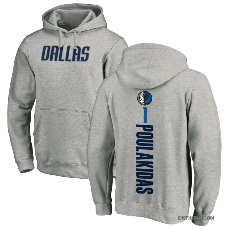 John Poulakidas Men's Dallas Mavericks Branded Ash Backer Pullover Hoodie