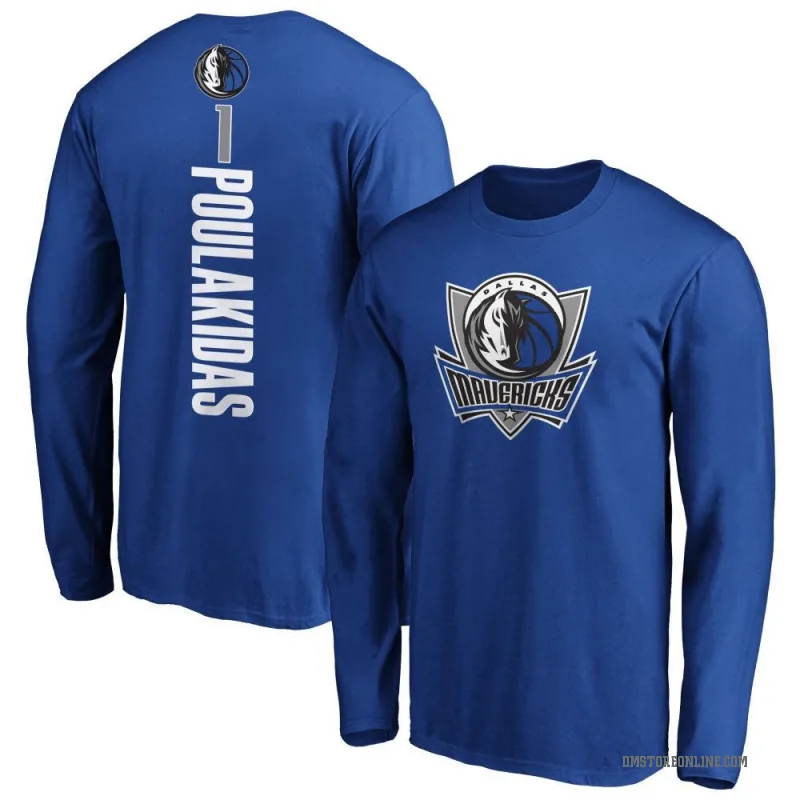 John Poulakidas Men's Royal Dallas Mavericks Backer Long Sleeve T-Shirt