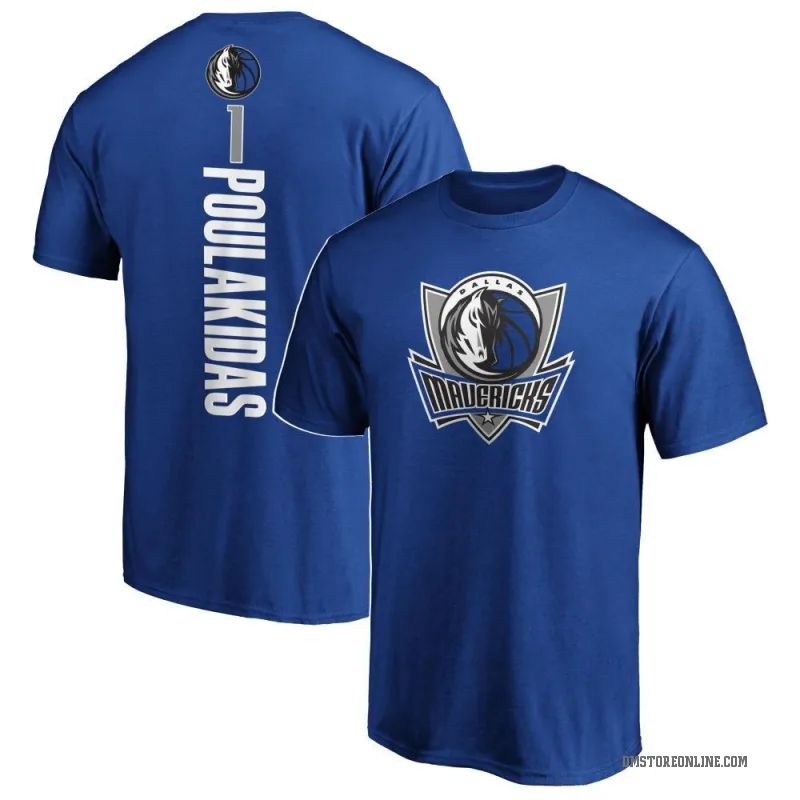 John Poulakidas Men's Royal Dallas Mavericks Backer T-Shirt