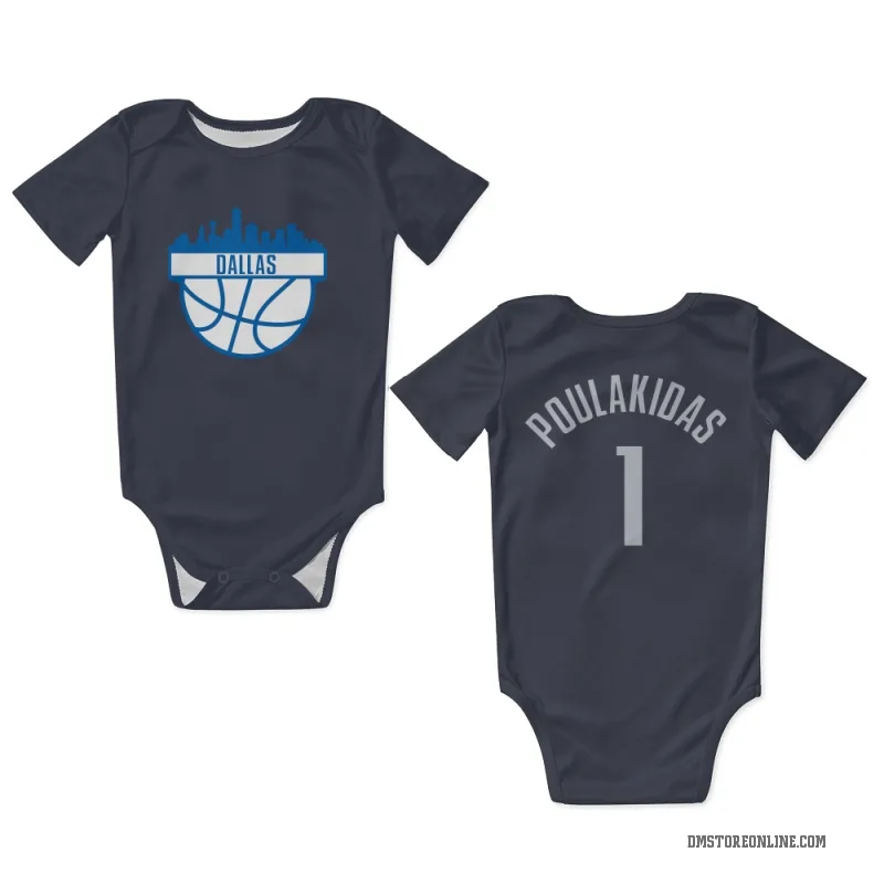 John Poulakidas  Navy Dallas Mavericks  Newborn & Infant Bodysuit