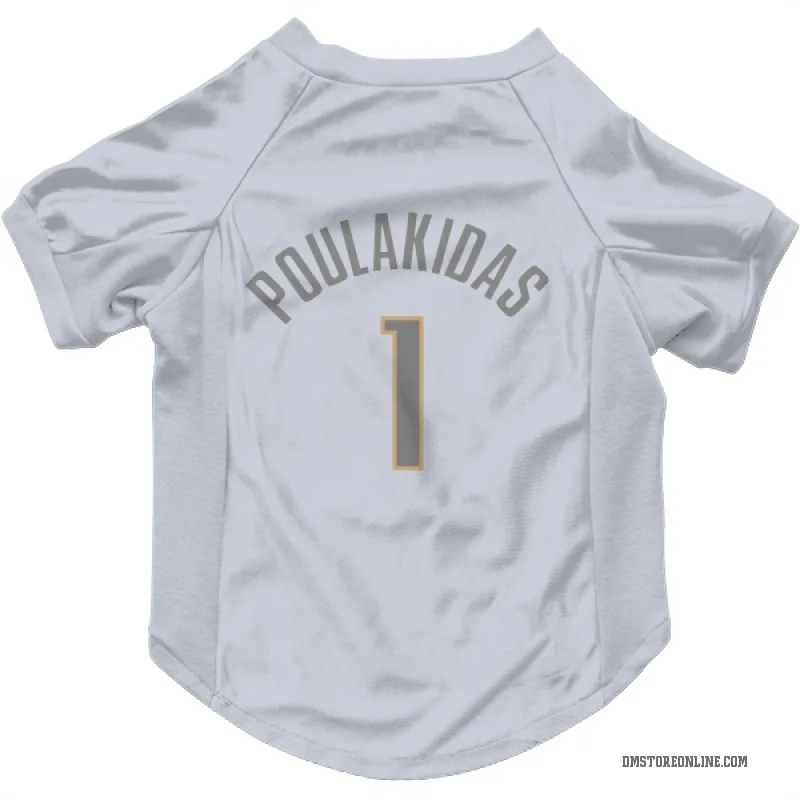 John Poulakidas  White Dallas Mavericks  Gray Cat & Dog Pet Jersey