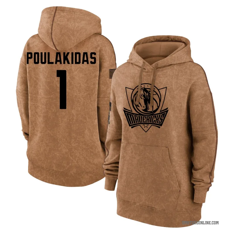 John Poulakidas Women's Brown Dallas Mavericks 2023 Salute to Service Pullover Hoodie