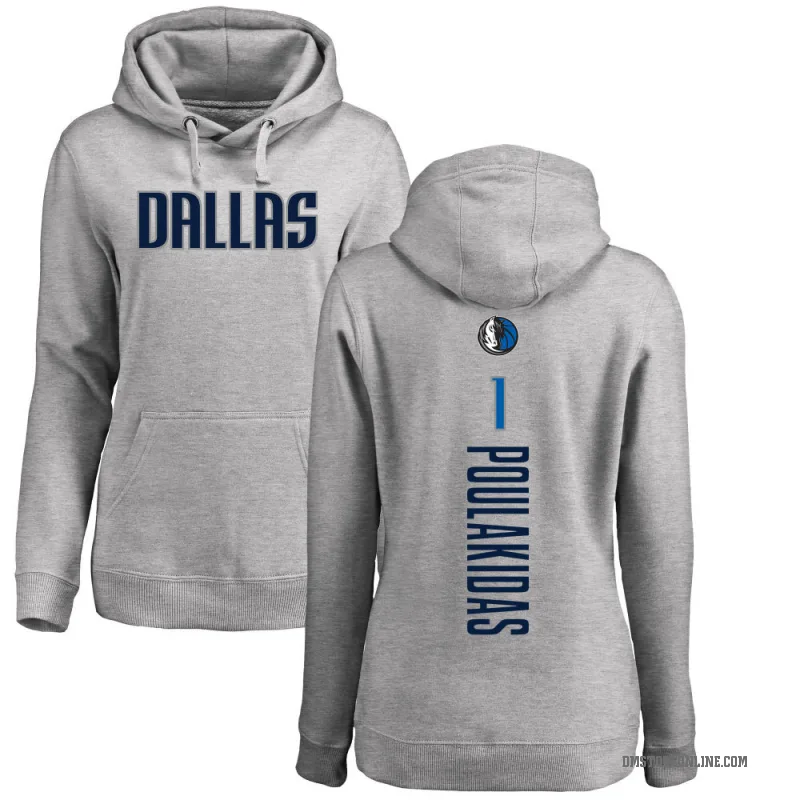 John Poulakidas Women's Dallas Mavericks Branded Ash Backer Pullover Hoodie