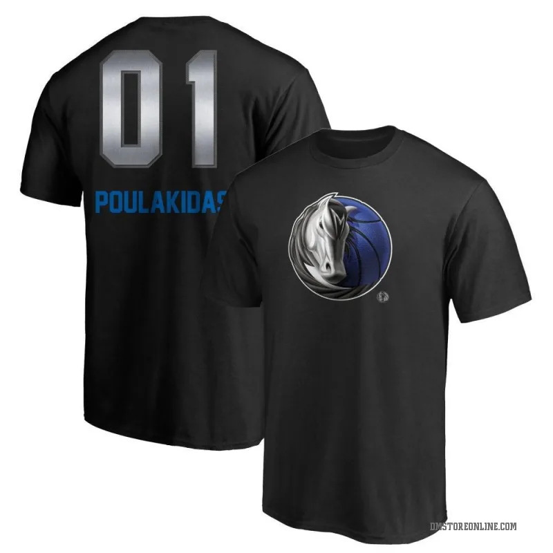 John Poulakidas Youth Black Dallas Mavericks Midnight Mascot T-Shirt