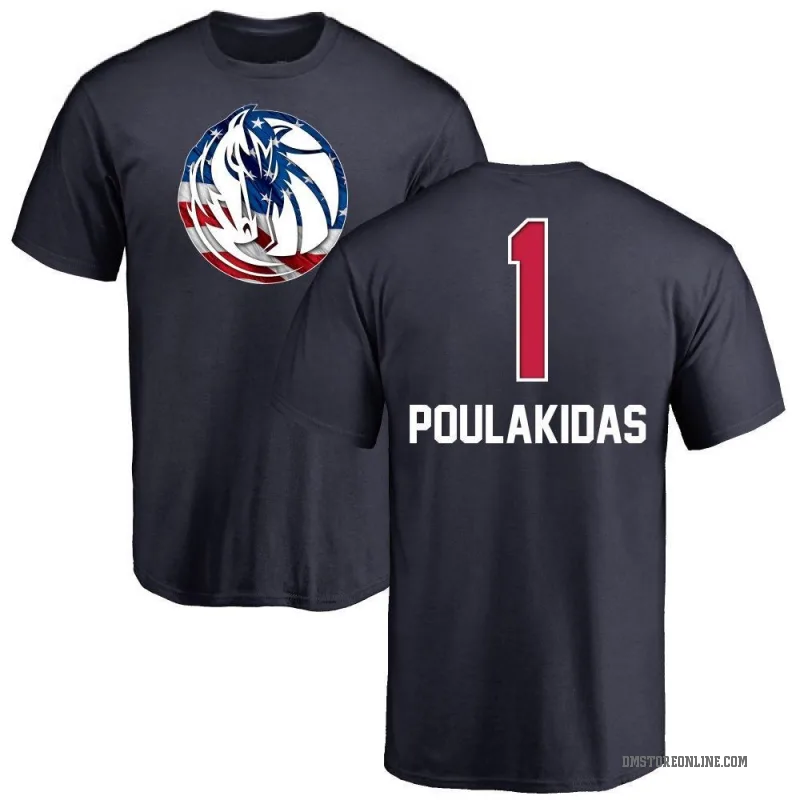 John Poulakidas Youth Navy Dallas Mavericks Name and Number Banner Wave T-Shirt