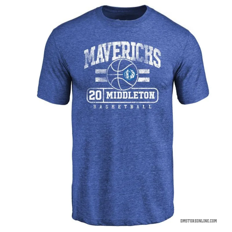 Khris Middleton Men's Royal Dallas Mavericks Baseline T-Shirt