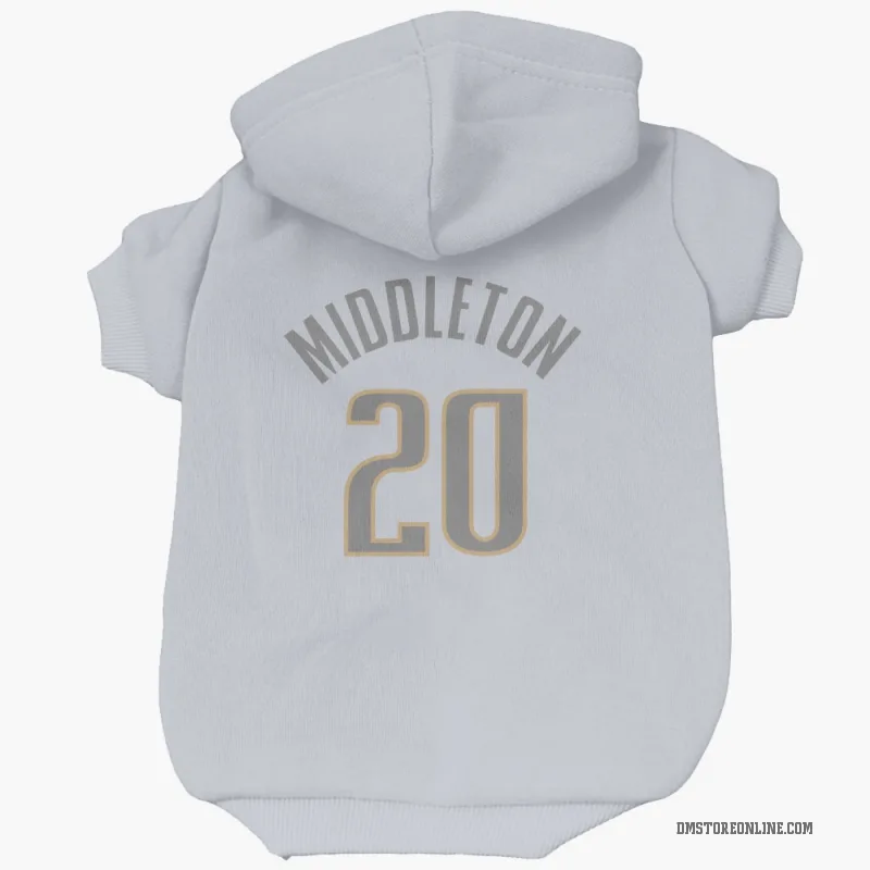 Khris Middleton  White Dallas Mavericks  Gray Cat & Dog Pet Hoodie