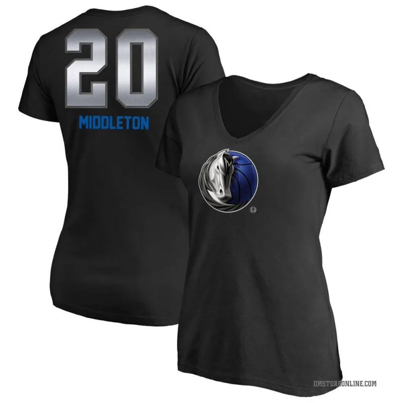Khris Middleton Women's Black Dallas Mavericks Midnight Mascot T-Shirt