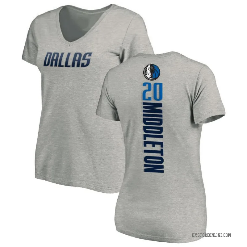 Khris Middleton Women's Dallas Mavericks Ash Backer T-Shirt