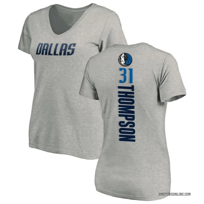 Klay Thompson Women's Dallas Mavericks Ash Backer T-Shirt