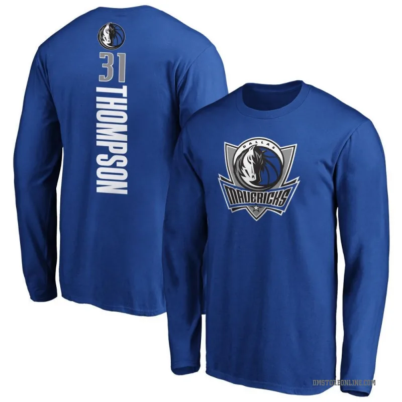 Klay Thompson Youth Royal Dallas Mavericks Backer Long Sleeve T-Shirt