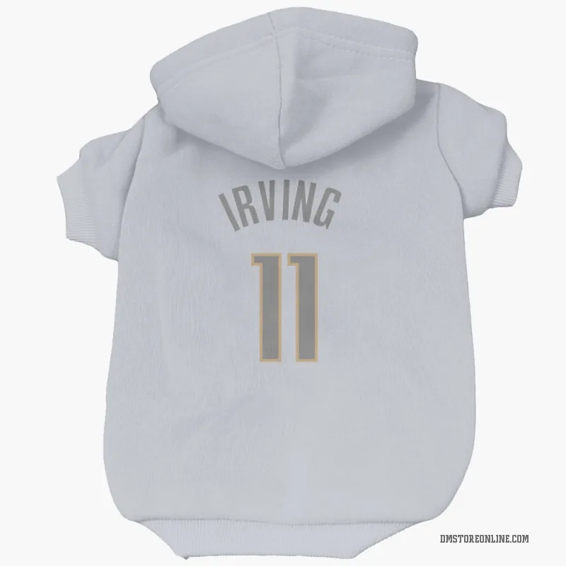 Kyrie Irving  White Dallas Mavericks  Gray Cat & Dog Pet Hoodie