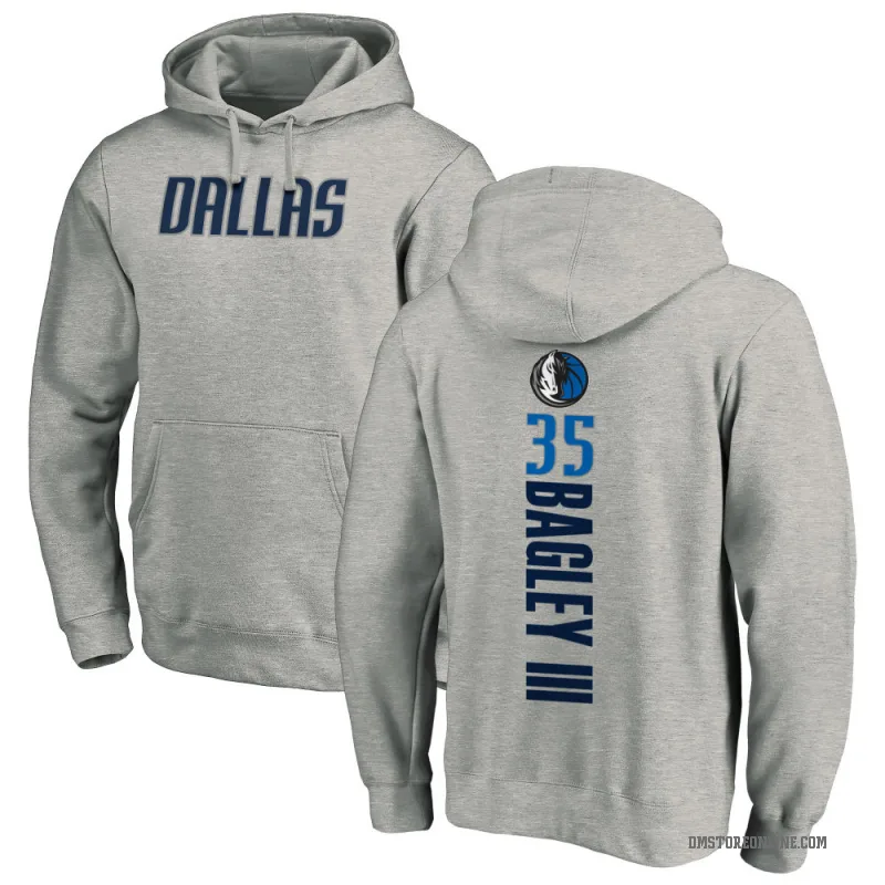 Marvin Bagley III Men's Dallas Mavericks Branded Ash Backer Pullover Hoodie