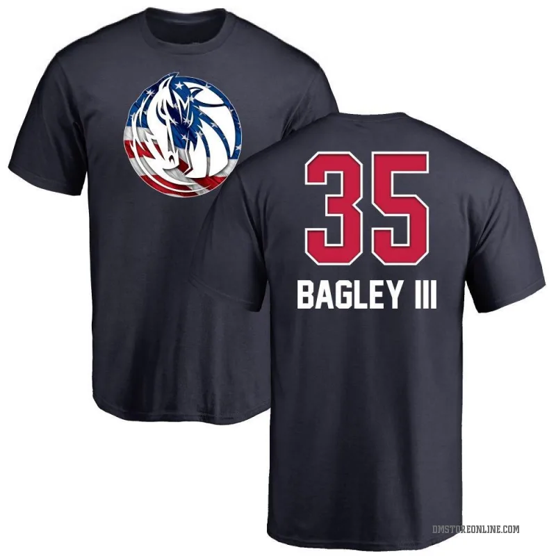 Marvin Bagley III Men's Navy Dallas Mavericks Name and Number Banner Wave T-Shirt