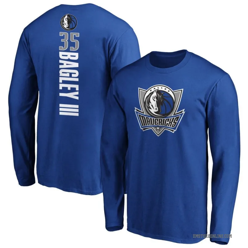 Marvin Bagley III Men's Royal Dallas Mavericks Backer Long Sleeve T-Shirt