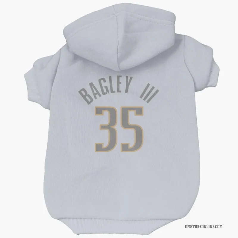 Marvin Bagley III  White Dallas Mavericks  Gray Cat & Dog Pet Hoodie