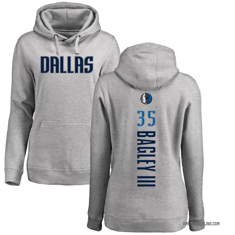 Marvin Bagley III Women's Dallas Mavericks Branded Ash Backer Pullover Hoodie