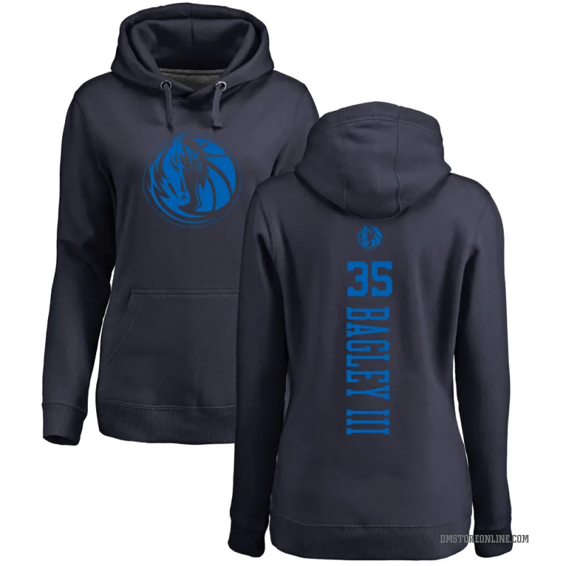 Marvin Bagley III Women's Navy Dallas Mavericks Branded One Color Backer Pullover Hoodie