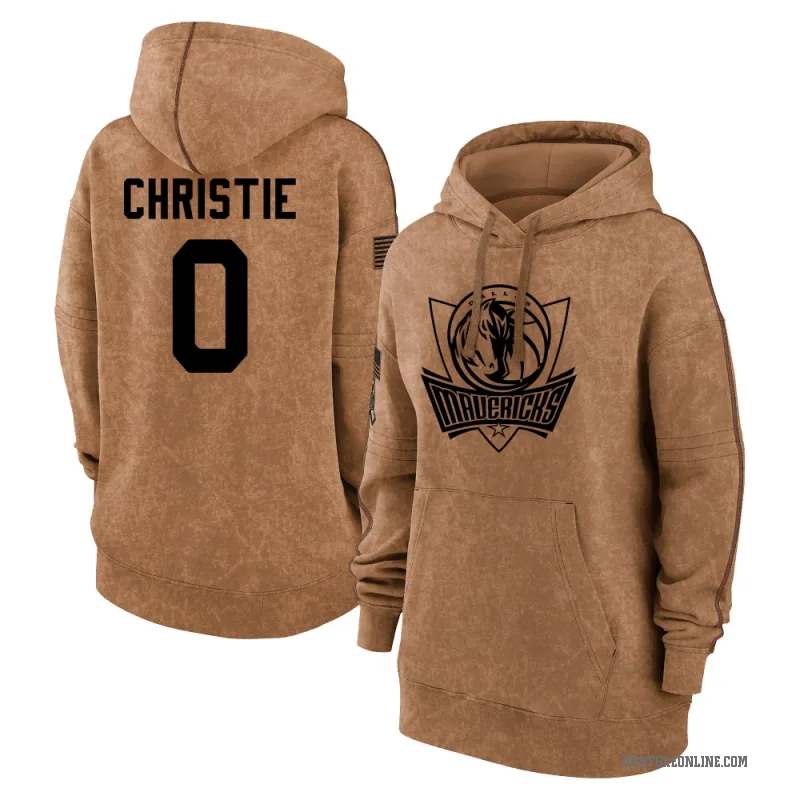 Max Christie Women's Brown Dallas Mavericks 2023 Salute to Service Pullover Hoodie