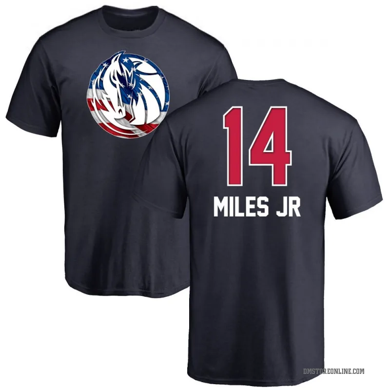 Mike Miles Jr. Men's Navy Dallas Mavericks Name and Number Banner Wave T-Shirt
